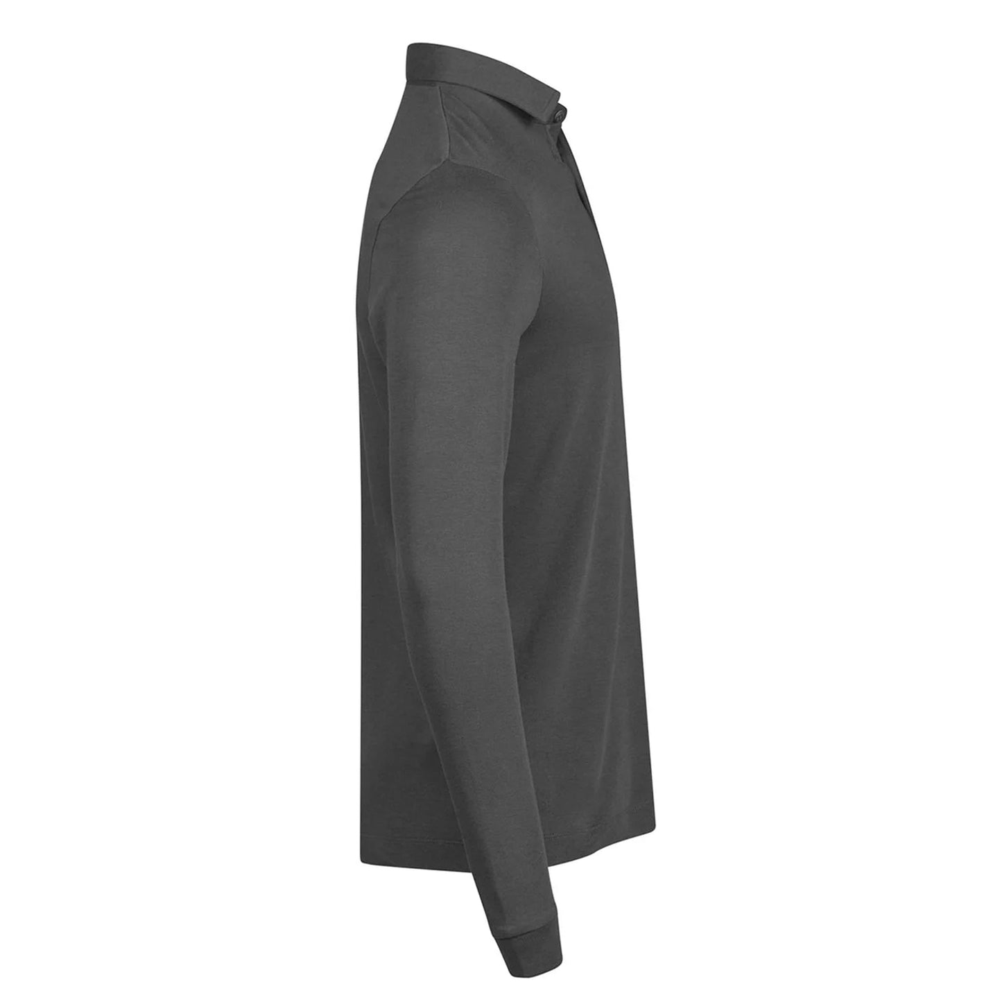 Black - Side - Tee Jays Mens Pima Cotton Long-Sleeved Polo Shirt