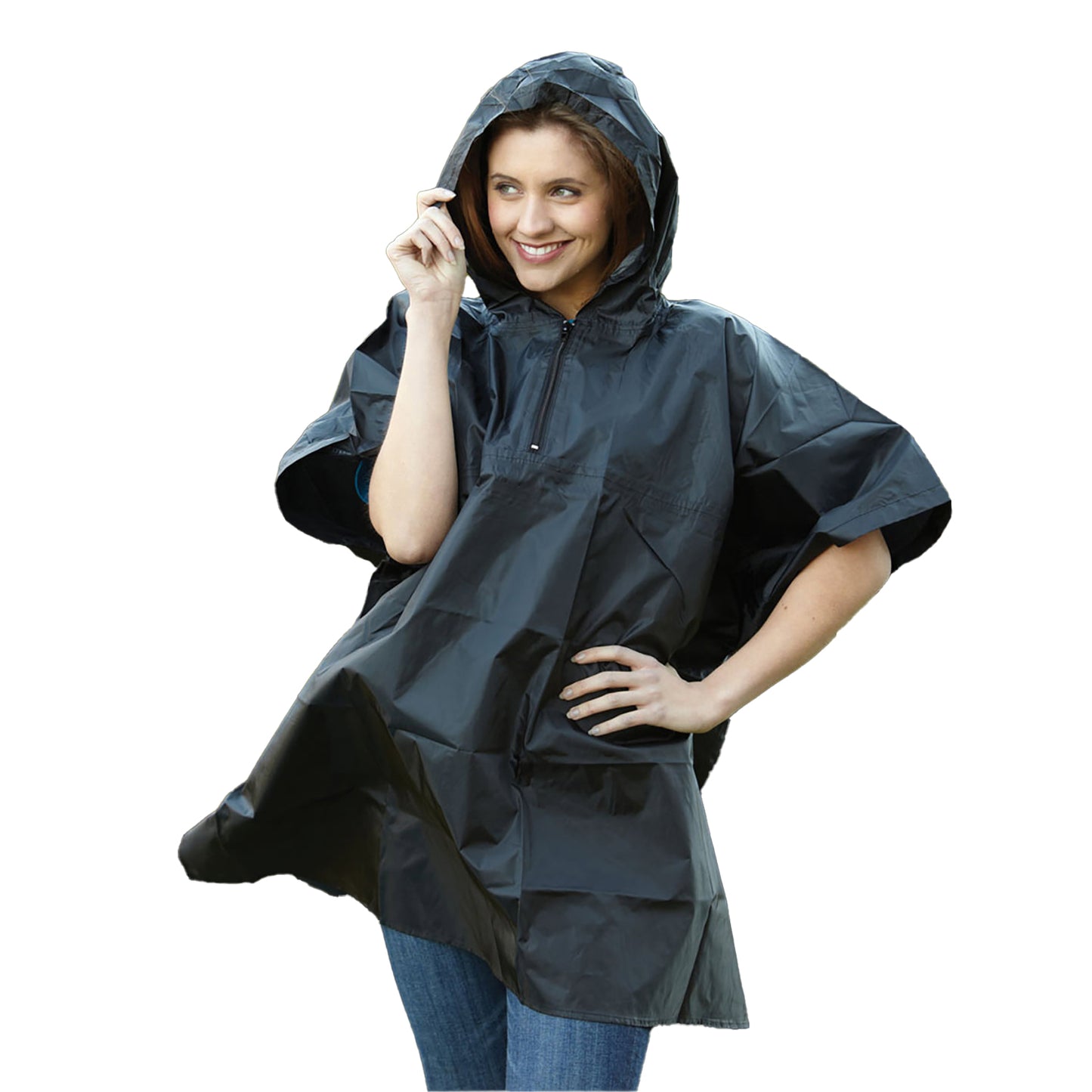 Black - Back - Yoko Unisex Adult Yoko Promo Poncho