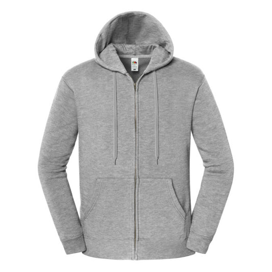 Athletic Heather - Front - Fruit of the Loom Mens Iconic Premium Heather Hooded Sweat Jacket