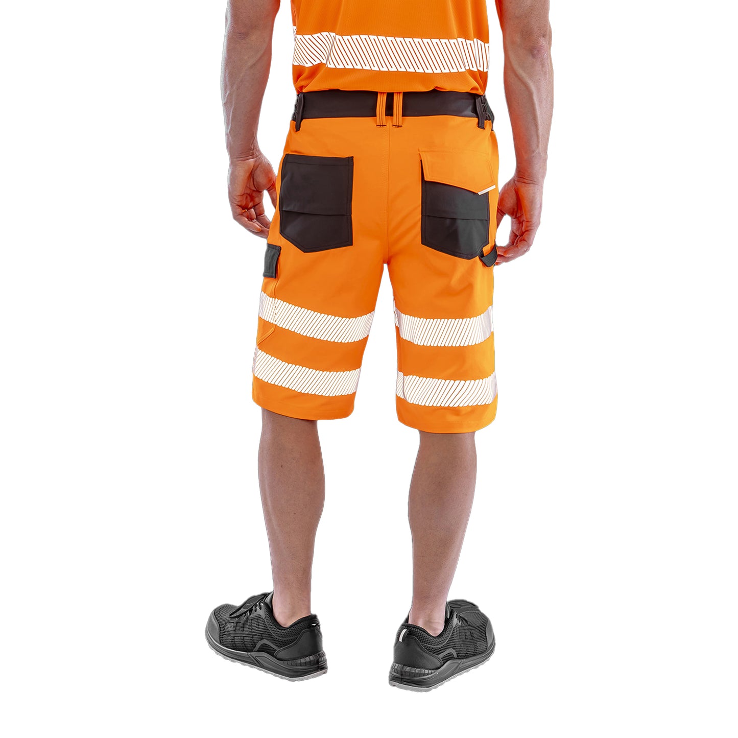 Fluorescent Orange - Pack Shot - Result Safe-Guard Mens Dynamic Stretch Cargo Shorts