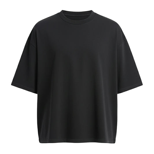 Deep Black - Front - Awdis Mens Boxy Cropped T-Shirt