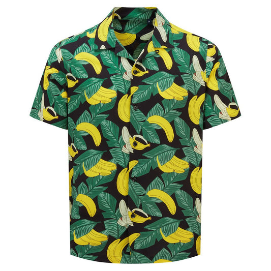 Black-Yellow - Front - Wombat Mens Banana Relaxed Fit Shirt