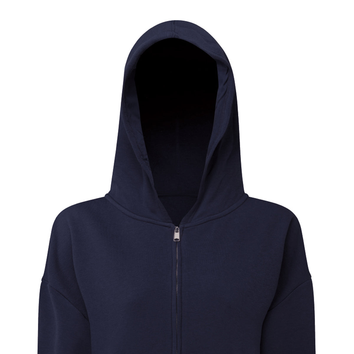 Navy - Side - TriDri Womens-Ladies Recycled Drawstring Oversized Full Zip Hoodie