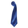 Royal - Front - Premier Mens Plain Satin Tie (Narrow Blade)