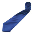Marine Blue - Back - Premier Mens Plain Satin Tie (Narrow Blade)