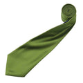 Oasis Green - Back - Premier Mens Plain Satin Tie (Narrow Blade)