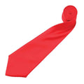 Strawberry Red - Back - Premier Mens Plain Satin Tie (Narrow Blade)