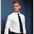 Navy - Back - Premier Mens Plain Satin Tie (Narrow Blade)