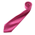 Hot Pink - Back - Premier Mens Plain Satin Tie (Narrow Blade)