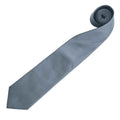 Grey - Back - Premier Mens “Colours” Plain Fashion - Business Tie