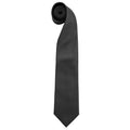 Black - Front - Premier Mens “Colours” Plain Fashion - Business Tie