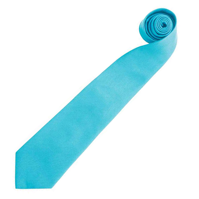 Turquoise - Back - Premier Mens “Colours” Plain Fashion - Business Tie