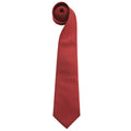 Burgundy - Front - Premier Mens “Colours” Plain Fashion - Business Tie