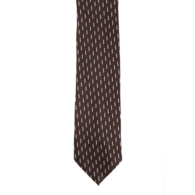 Brown - Front - Premier Tie - Mens Zig Zag Work Tie