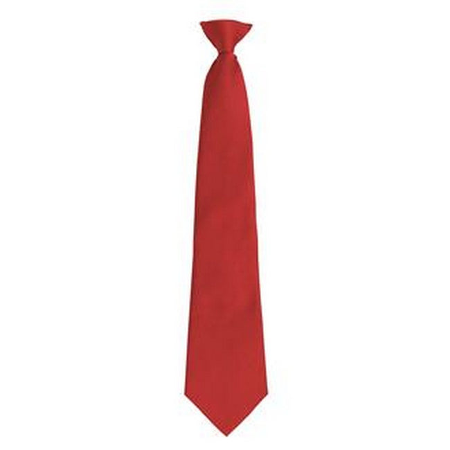 Red - Front - Premier Mens Fashion ”Colours” Work Clip On Tie