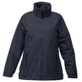 Navy - Front - Regatta Womens-Ladies Waterproof Windproof Jacket (Fleece Lined)