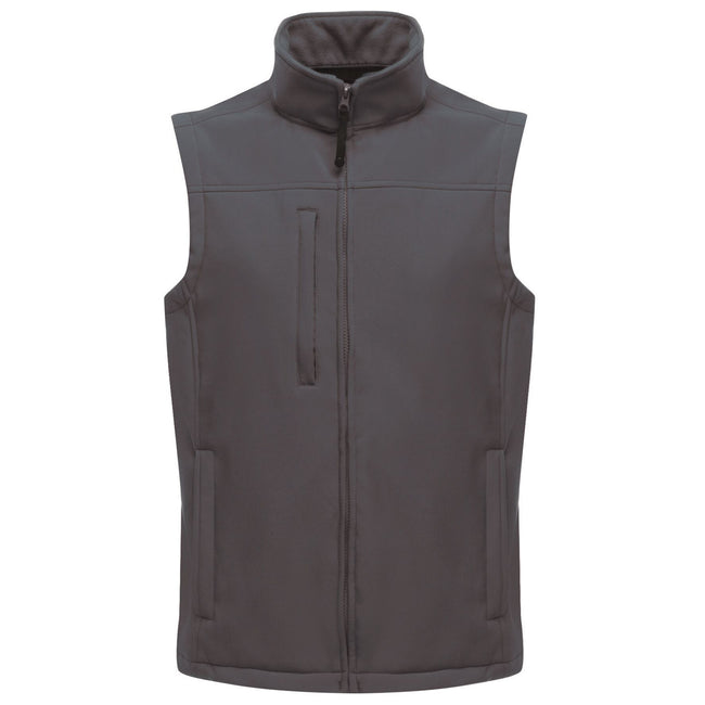 Seal Grey-Seal Grey - Front - Regatta Mens Flux Softshell Bodywarmer - Sleeveless Jacket (Water Repellent & Wind Resistant)