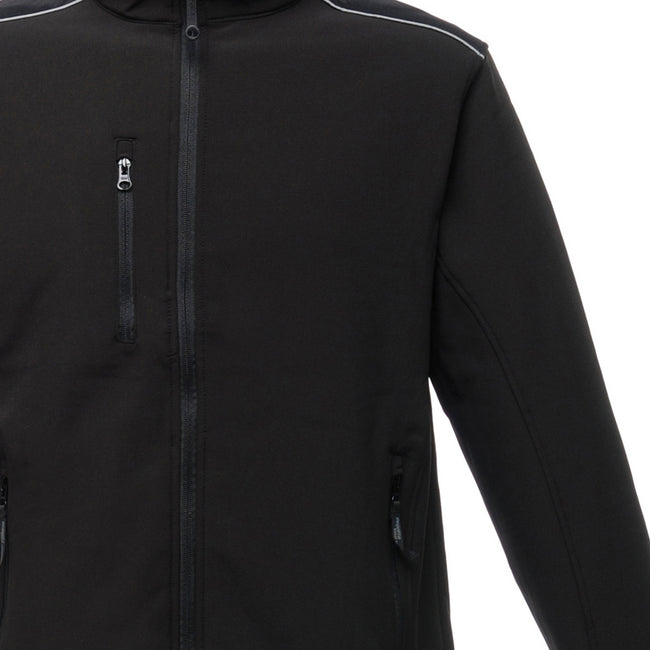 Black-Black - Side - Regatta Mens Sandstorm Hardwearing Workwear Softshell Jacket (water Repellent)