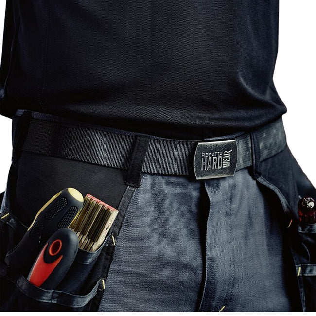 Black - Side - Regatta Mens Premium Workwear Belt With Stretch
