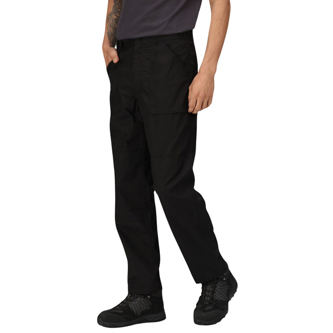Black - Side - Regatta Mens Sports New Lined Action Trousers