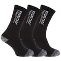Black - Front - Regatta Mens Hardwearing Winter Work Socks (Pack Of 3)