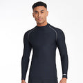 Black - Close up - Rhino Mens Thermal Underwear Long Sleeve Base Layer Vest Top