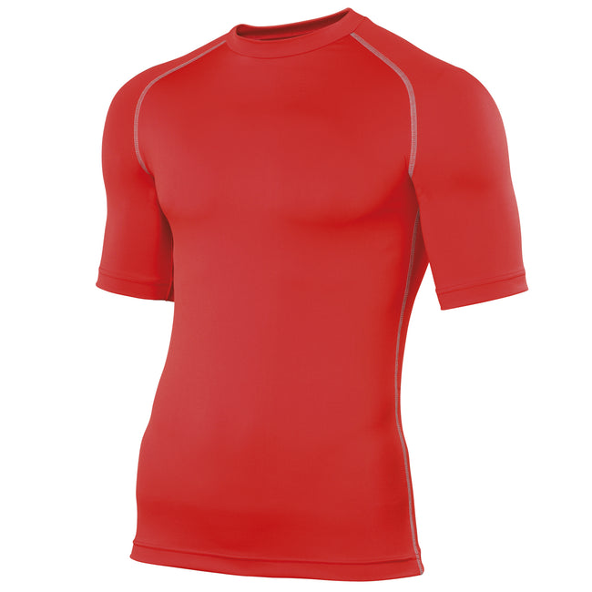 Red - Front - Rhino Mens Sports Base Layer Short Sleeve T-Shirt