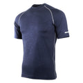 Navy Heather - Front - Rhino Mens Sports Base Layer Short Sleeve T-Shirt