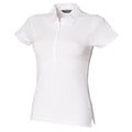 White - Side - Skinni Fit Ladies-Womens Stretch Polo Shirt
