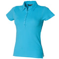 Surf Blue - Front - Skinni Fit Ladies-Womens Stretch Polo Shirt