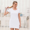 White - Side - Skinni Fit Ladies-Womens Scoop Neck T-Shirt Dress
