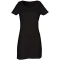 Black - Front - Skinni Fit Ladies-Womens Scoop Neck T-Shirt Dress