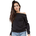 Black - Back - Skinni Fit Ladies-Womens Slounge Sweatshirt
