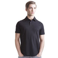 Black - Back - Skinni Fit Mens Stretch Polo Shirt