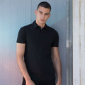 Black - Side - Skinni Fit Mens Stretch Polo Shirt