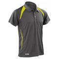 Grey-Lime - Front - Spiro Mens Sports Team Spirit Performance Polo Shirt