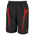 Black-Red - Front - Spiro Mens Micro-Team Sports Shorts