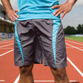 Grey-Aqua - Back - Spiro Mens Micro-Team Sports Shorts