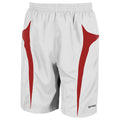 White-Red - Front - Spiro Mens Micro-Team Sports Shorts