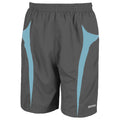 Grey-Aqua - Front - Spiro Mens Micro-Team Sports Shorts