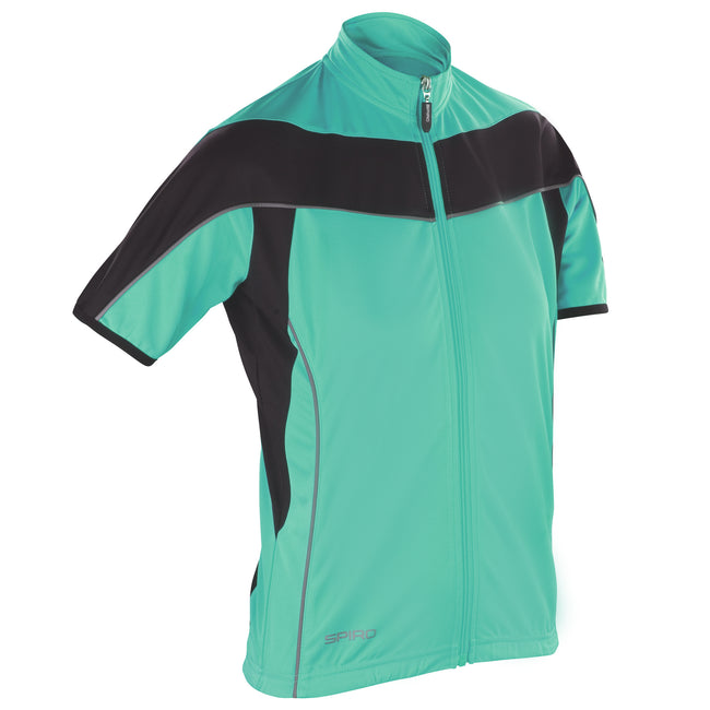 Aqua - Black - Front - Spiro Womens Bikewear - Cycling 1-4 Zip Cool-Dry Performance Fleece Top - Light Jacket