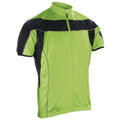 Black-Fluorescent Lime - Front - Spiro Mens Bikewear - Cycling 1-4 Zip Cool-Dry Performance Fleece Top - Light Jacket