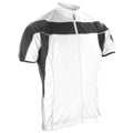 White - Black - Front - Spiro Mens Bikewear - Cycling 1-4 Zip Cool-Dry Performance Fleece Top - Light Jacket