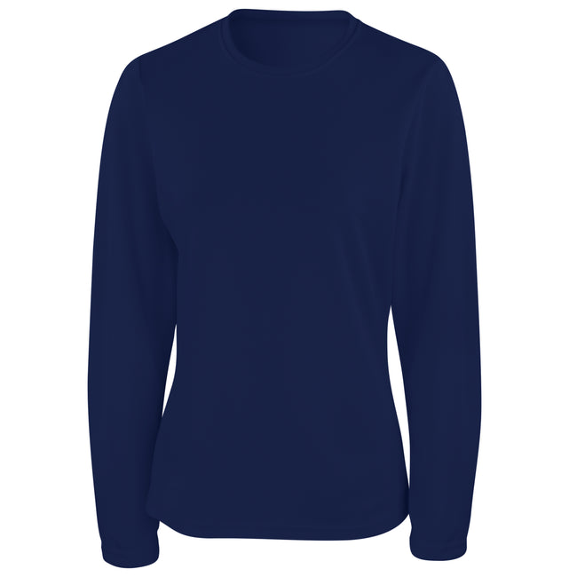Navy - Front - Spiro Ladies-Womens Sports Quick-Dry Long Sleeve Performance T-Shirt