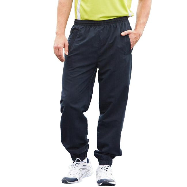 Navy - Side - Tombo Teamsport Mens Sports Lined Tracksuit Bottoms - Jog Pants
