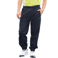 Navy - Side - Tombo Teamsport Mens Sports Lined Tracksuit Bottoms - Jog Pants