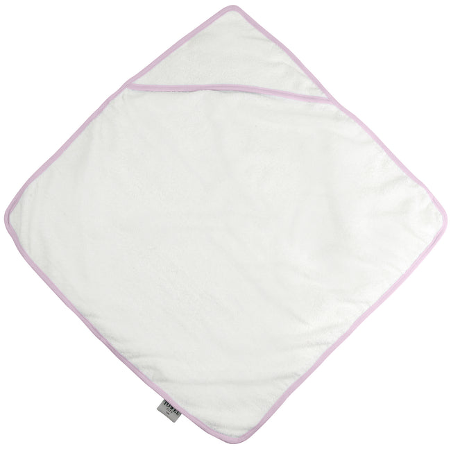 White-Pink - Front - Towel City Baby Hooded Bath Towel (360 GSM)