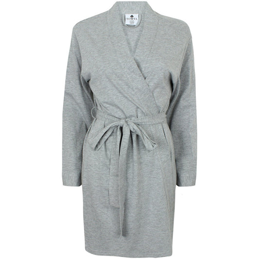 Heather Grey - Front - Towel City Womens-Ladies Wrap Bath Robe - Towel (180 GSM)
