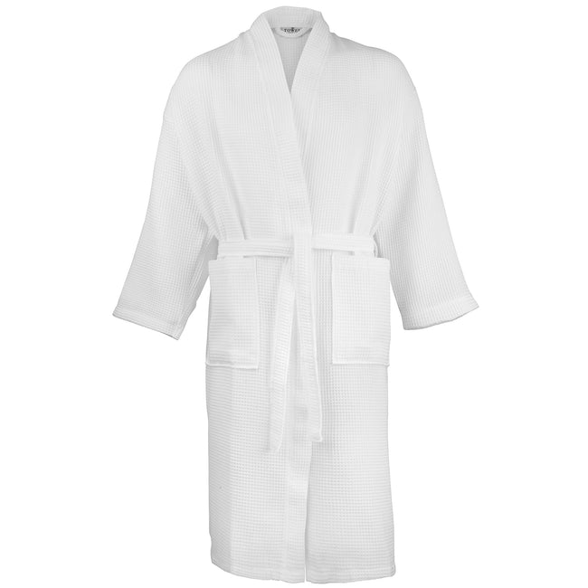 White - Front - Towel City Waffle 220 GSM Bath Robe - Towel