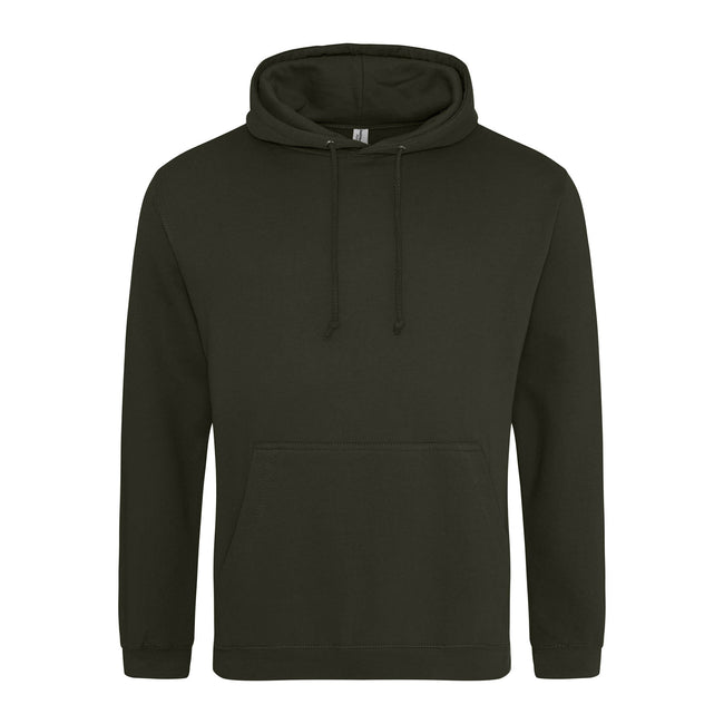 Combat Green - Front - Awdis Unisex College Hooded Sweatshirt - Hoodie